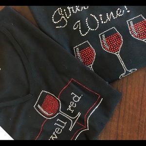 Two embellished fun tee shirts.